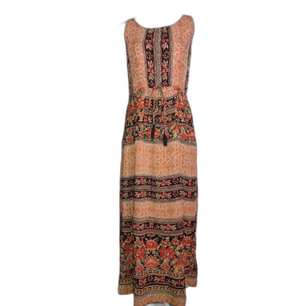 Angie Boho Floral Maxi Dress | Size Large | Rayon